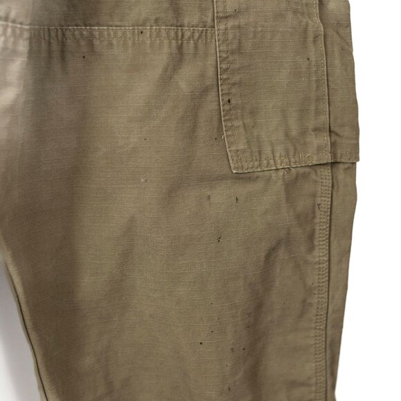 Wrangler Riggs Workwear Flannel Lined Pant Khaki Carpenter Mens Size 44x30 - Picture 2 of 6